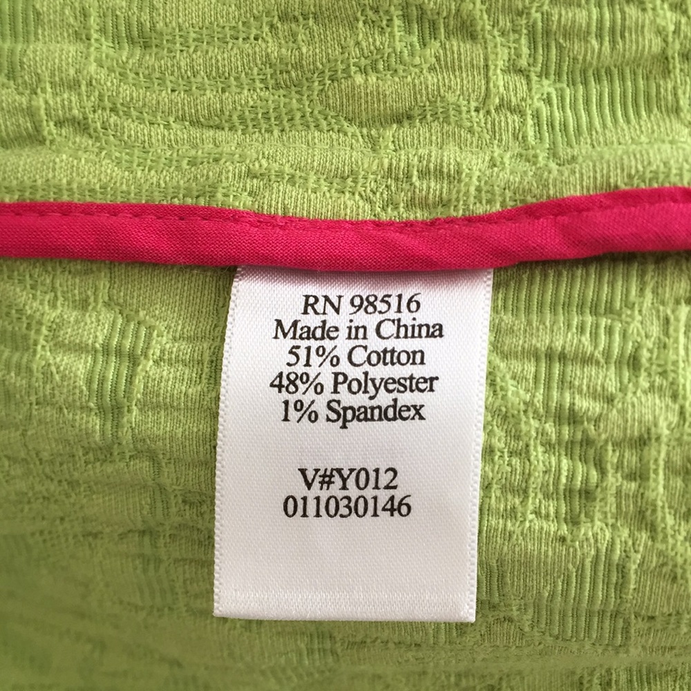 Coldwater Creek Lime Green Textured Crinkle Blazer Jacket Sz 12 - Picture 8 of 14